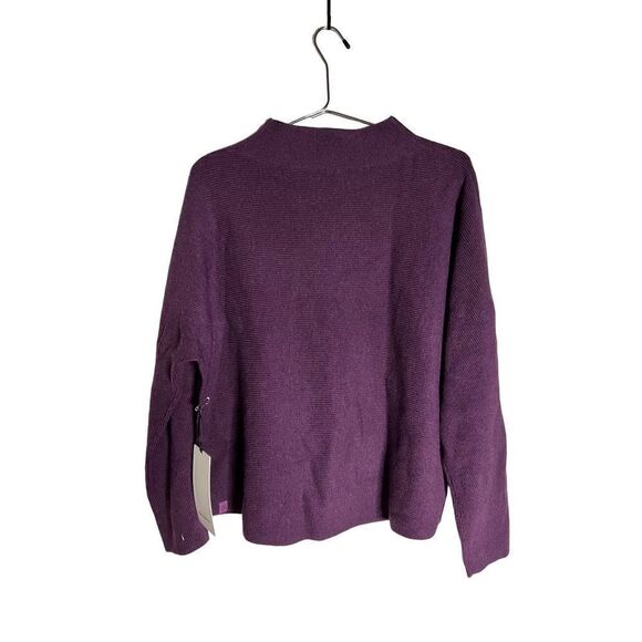 NWT Lululemon Women Ribbed Knit Boxy Cotton-Blend Mock Neck Sweater Purple Size - Picture 2 of 6